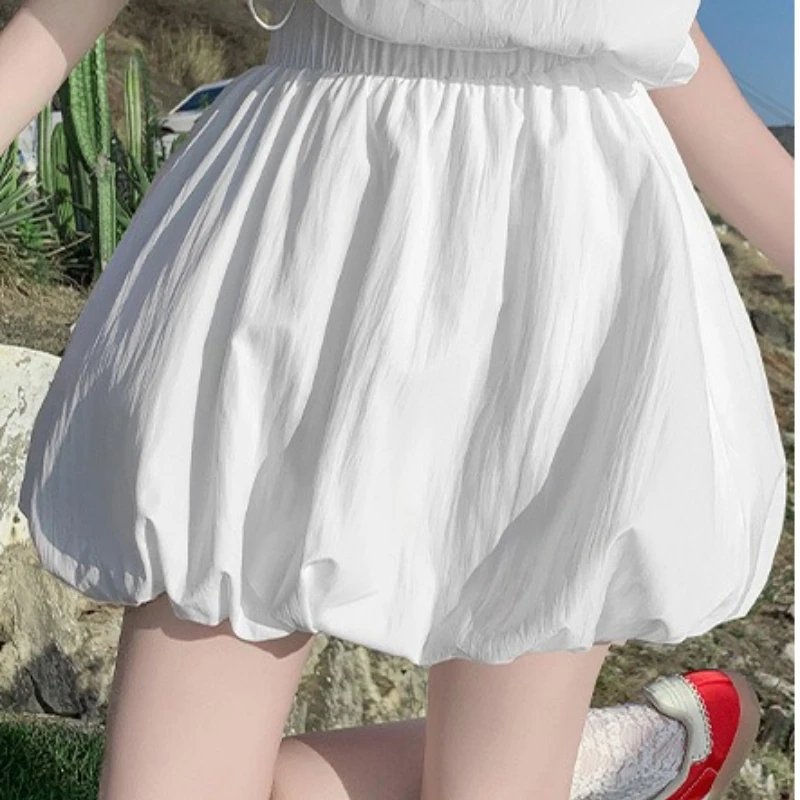 Women's White Bloom Hem A Line Slim Skirt Summer Lightweight No Slip Maxi Safety Short Pants Layering Underwear
