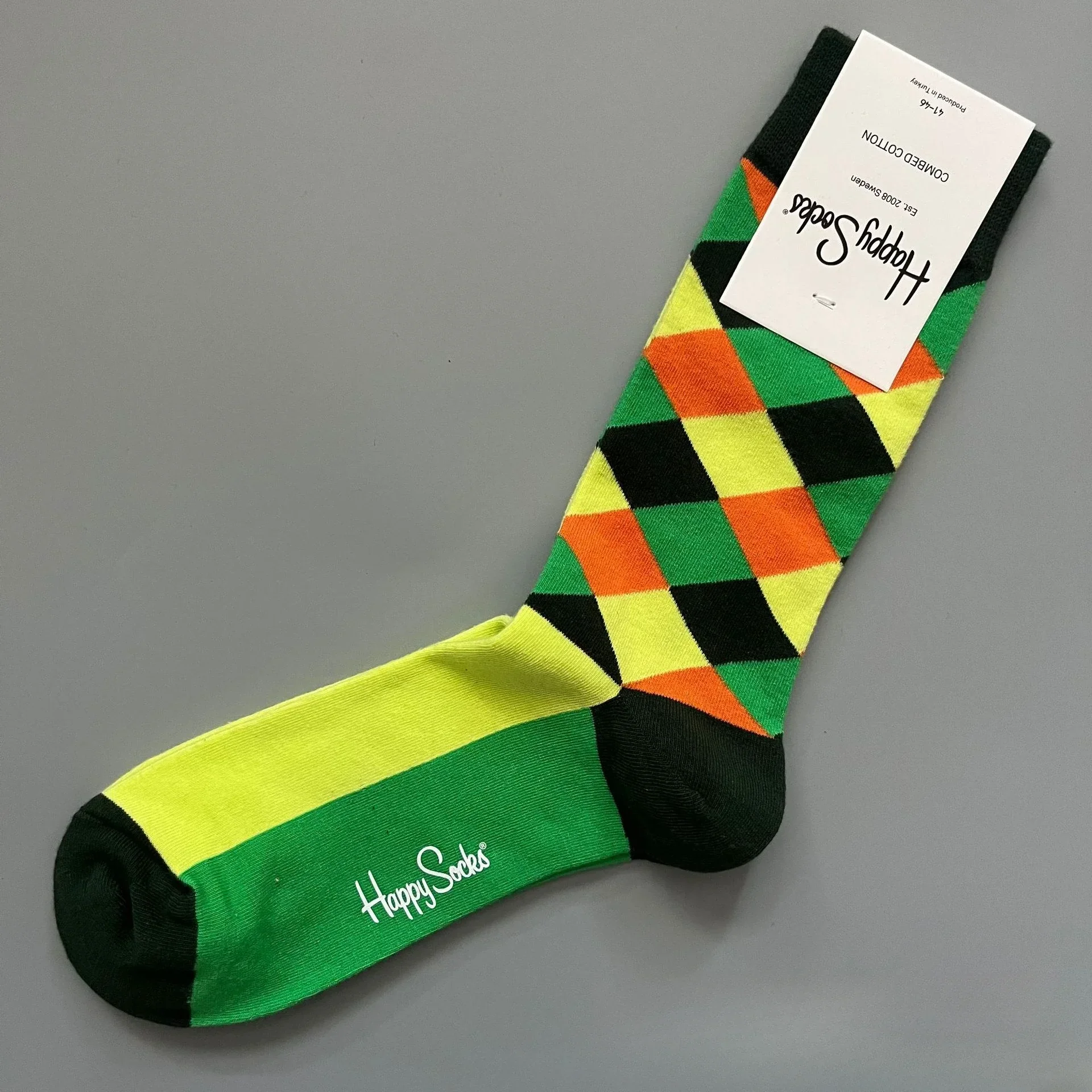 Katoenen Happy Socks Klassieke Crew Sock-schoen voor heren, maat 10 - 13, zacht