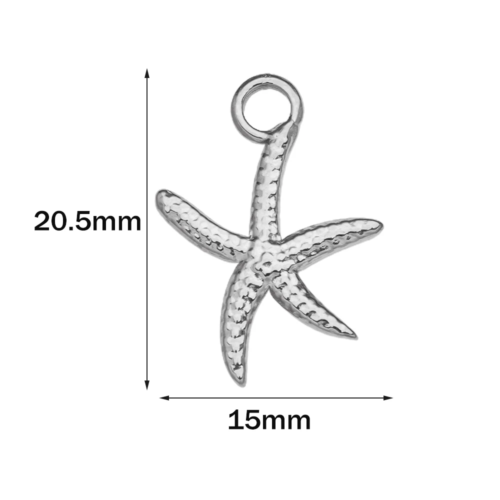10 stuks roestvrijstalen zomerstrandbedels zeester schelp conch hangers voor DIY armband ketting oorbellen sieraden maken