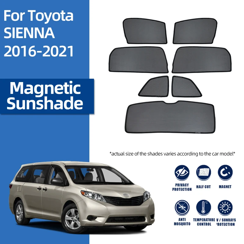 

For Toyota SIENNA XL30 2010-2020 Magnetic Car Sunshade Visor Front Windshield Frame Curtain Rear Side Window Sun Shade Shield