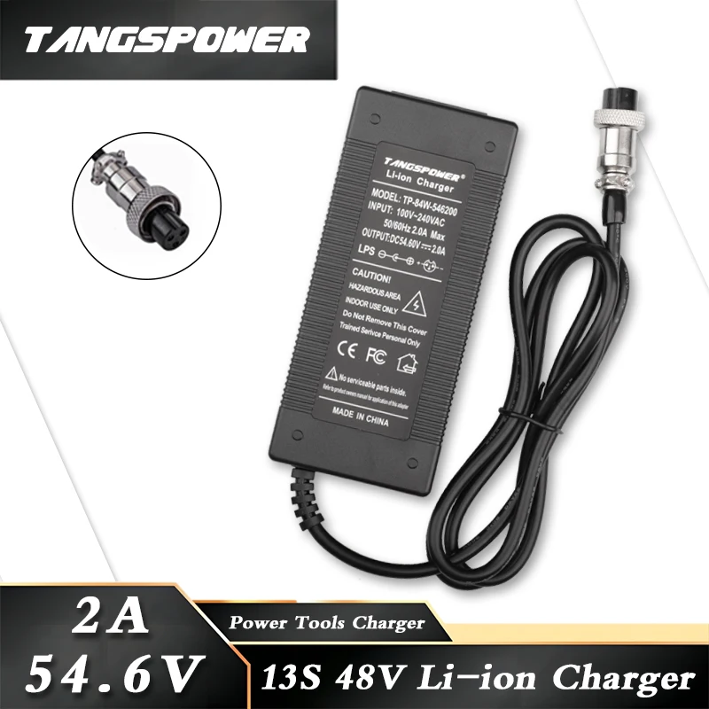 54.6V 2A Lithium Battery Charger For 13Series 48V 2A Charger Kugoo m4 pro Charger Lithium Battery pack Charger GX16 Plug