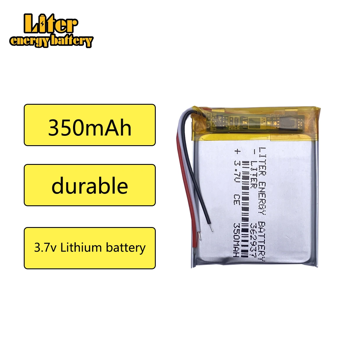 3 drutu 3.7V 350mAh 362937 polimerowy akumulator litowo-jonowy do zestawu słuchawkowego bluetooth zegarek na bransolecie PDA MP3 odtwarzacz gier