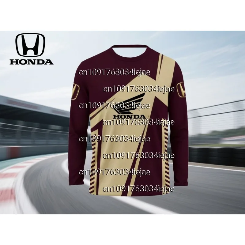 Long Sleeve Honda Motorcycle Jersey For Racing And Riding T-Shirt Quick Dry Breathable Gear Off Road Dirt Bike Mountain Adventur