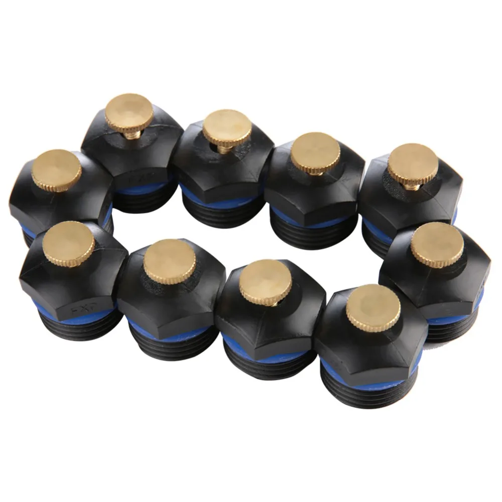 20Pcs Engineering Plastics and Copper Atomizing Sprinkler Nozzle 1/2 Inch DN15 Connection Garden Misting Emitter
