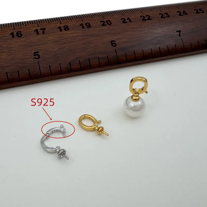 1 قطعة الصلبة 925 فضة قلادة موصل 18K الذهب اللون DIY بها بنفسك مجوهرات ل حبات اللؤلؤ اكسسوارات صنع مكونات