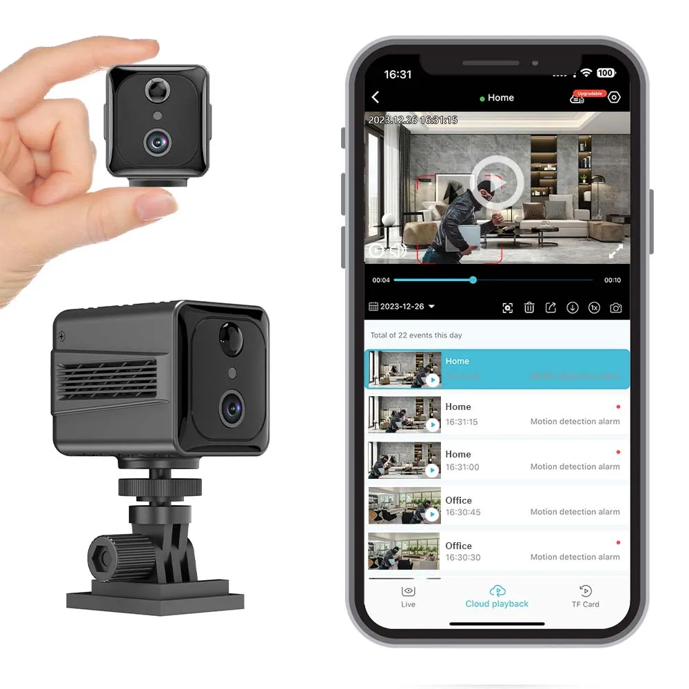 Low Power WiFi Mini Surveillance Camera | Remote On & Off Control via APP After Networking