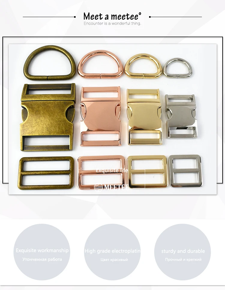 1Set 15-38mm Metall Schnallen Quick Release Schnalle D Ring Tri Glide Teller Verschluss Verschluss Tasche Strap hund Leine Haken DIY Zubehör – Detail 3