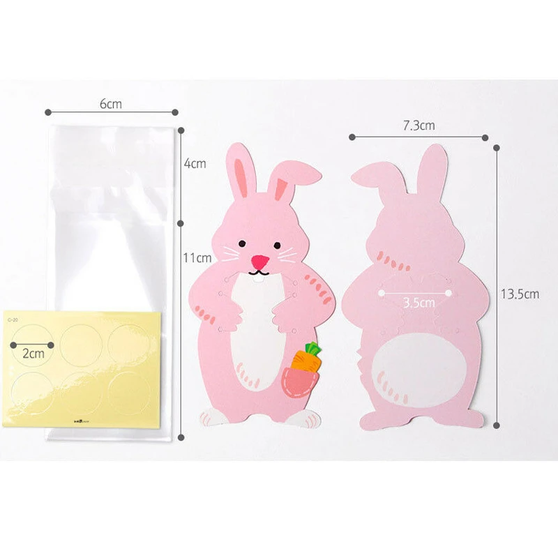 10 قطعة أكياس هدايا الحلوى مع بطاقات هدية لطيف الحيوان كوكي أكياس بلاستيكية للبسكويت وجبة خفيفة الخبز حزمة DIY بها بنفسك هدية عيد الأم