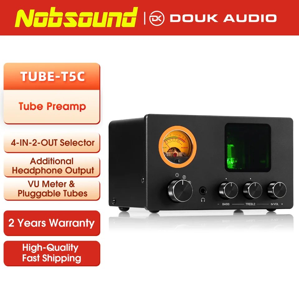 Nobsound TUBE-T5C 4-Way Audio Selector Splitter Mini Stereo Tube