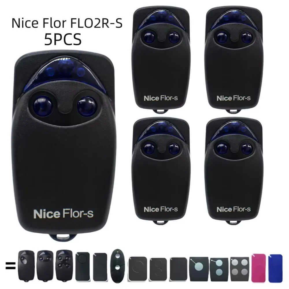 Gate Remote Control 1-5PCS NICE FLORS FLO2RS FLO4RS FLO2RE FLO4RE ERA ONE INTI O4 ON2 ON4 ON2E ON4E 433.92MHz Rolling Code