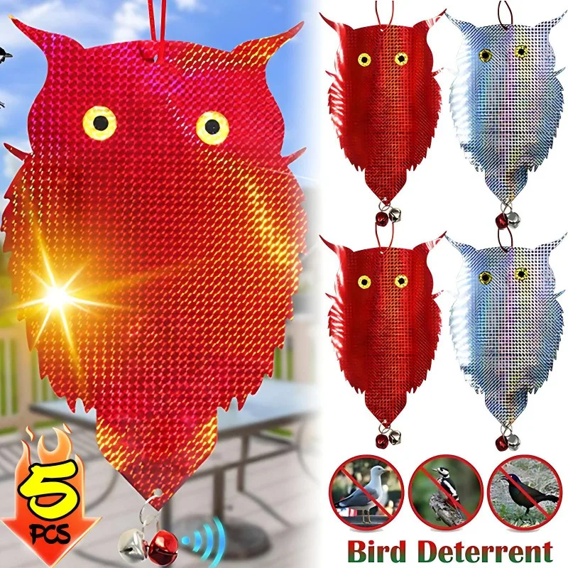 

Effective Bird Repellent Scare Reflective Wind Chime Outdoor Hanging Pest Control Garden Decoration Double Sided Deterrent Bell