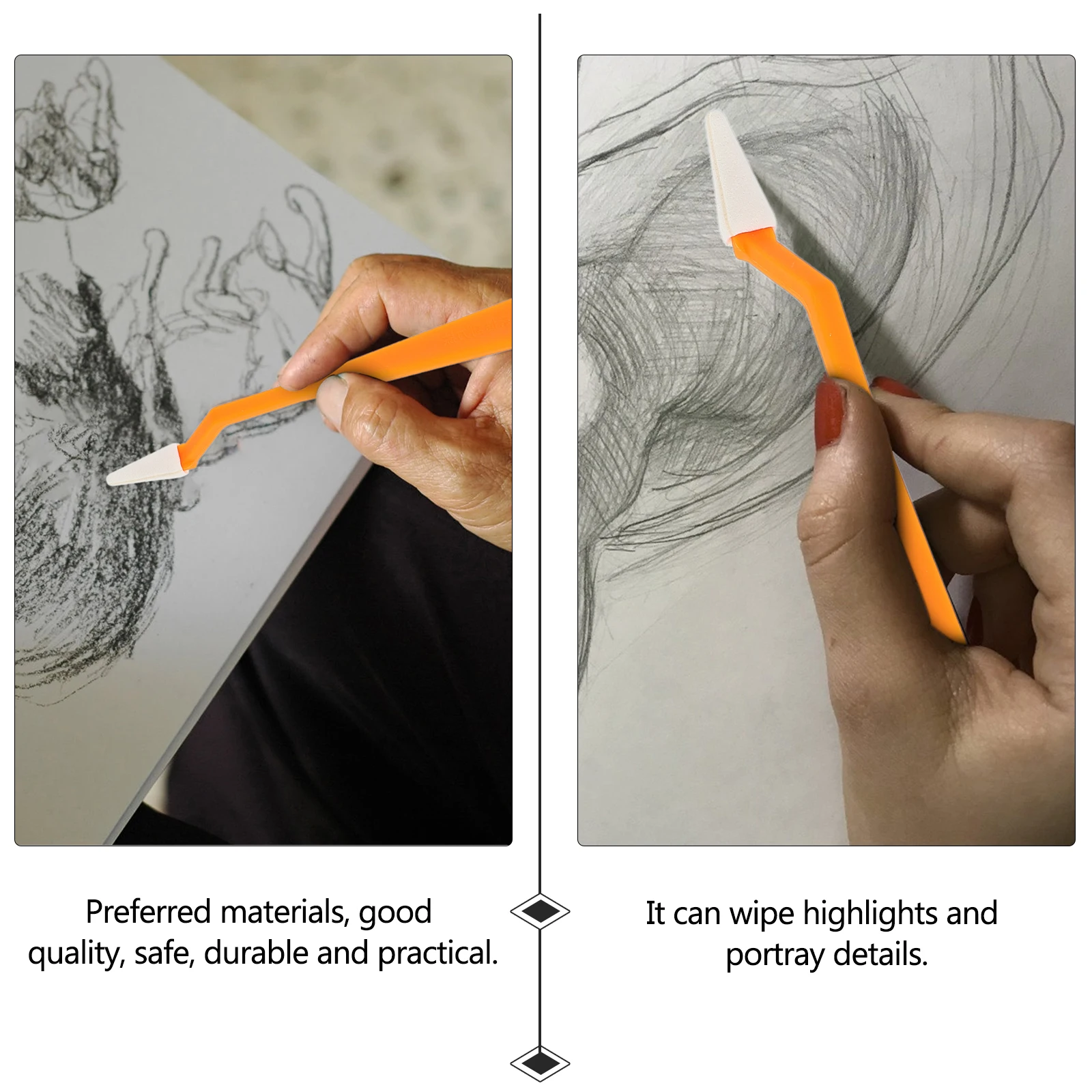 

1 Set Washable Sketch Sponge Wiper Art Tool For Students Lightweight Replacement Sponge Tip Blending Smudge Erase Artist Drawing