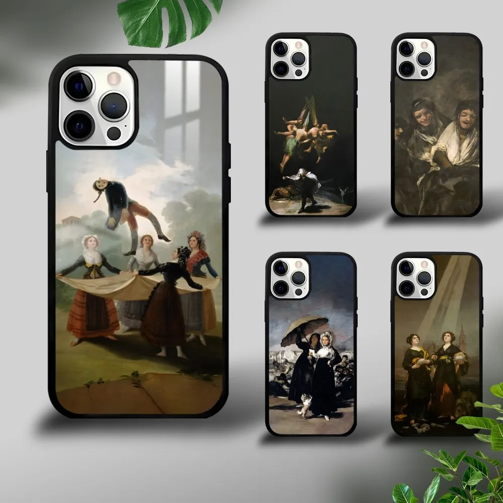 

Spain Francisco Goya Art Phone Case For iPhone 16 15 14 13 12 11 Pro Xs Max Mini Plus Celulares Hard Funda