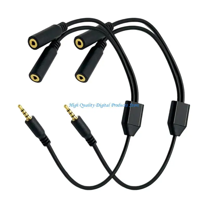 U2JE Double Port 2.5mm TRRS Audios Cable Gold Plated Connectors Compactly Design for Headsets Microphones Speaker Systems view 3