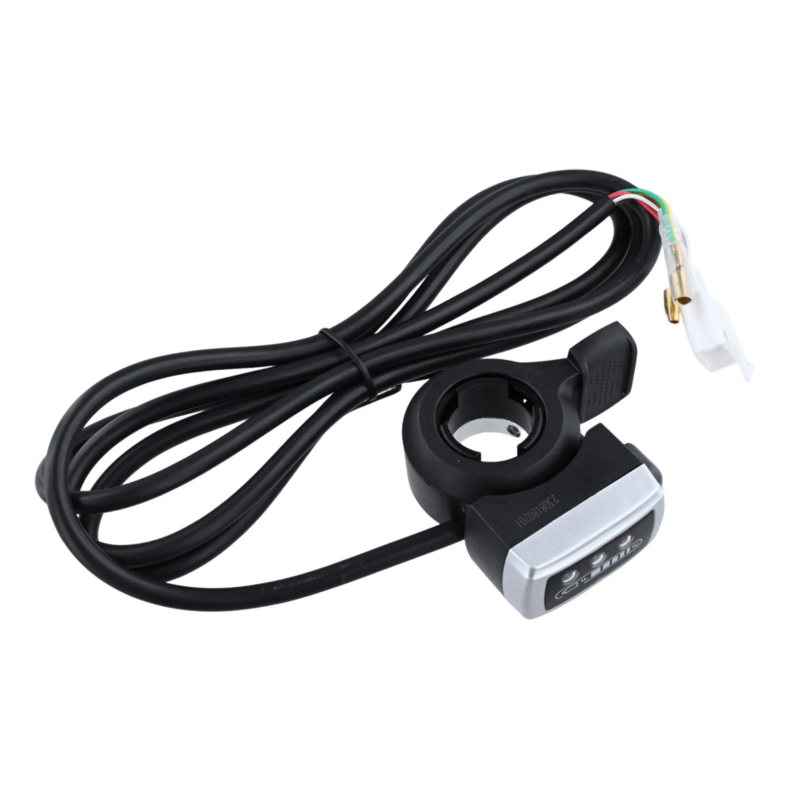 106DX Motorbike Power Switch Thumb Throttle with Battery Level Display Suitable for Electric Bicycles Black Color