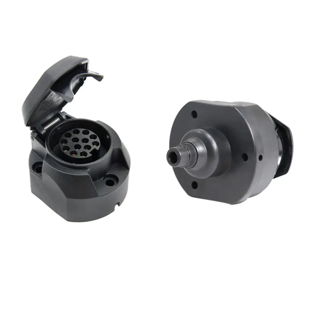 

13 Pin Female Connector Waterproof Trailer Signal Socket Plastic Caravan RV Tow Bar Adapter for Secure Vehicle Towing