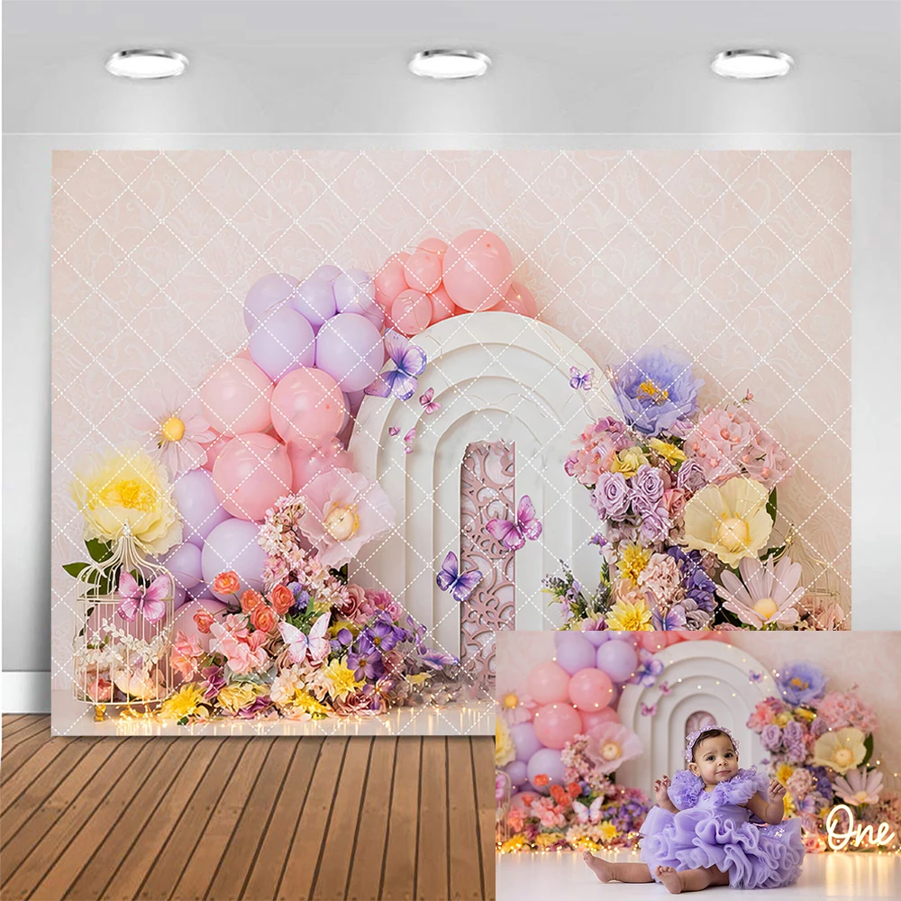 

Garden of Dreams Backdrop for Photography Princess Girl Cake Smash Backgrounds Butterfly Flowers Decor Photo Banner Studio Props