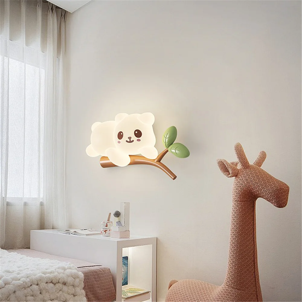 2024 Cartoon Monkey Iron Pe Led Changeable Wall Lamp Children Bedroom Study Nursery Corridor Sconces Indoor Boys Night Lights