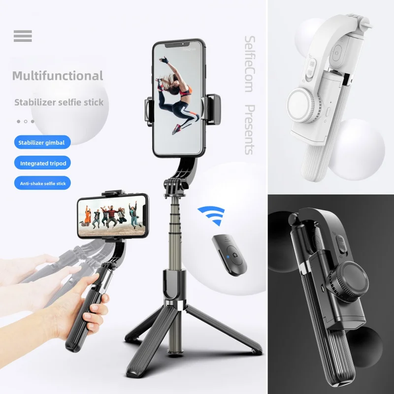 L08 Selfie Stick Tripod Stabilizer Handheld Gimbal Anti-shake 3-in-1 Phone Camera Mount for Travel YouTube Shooting