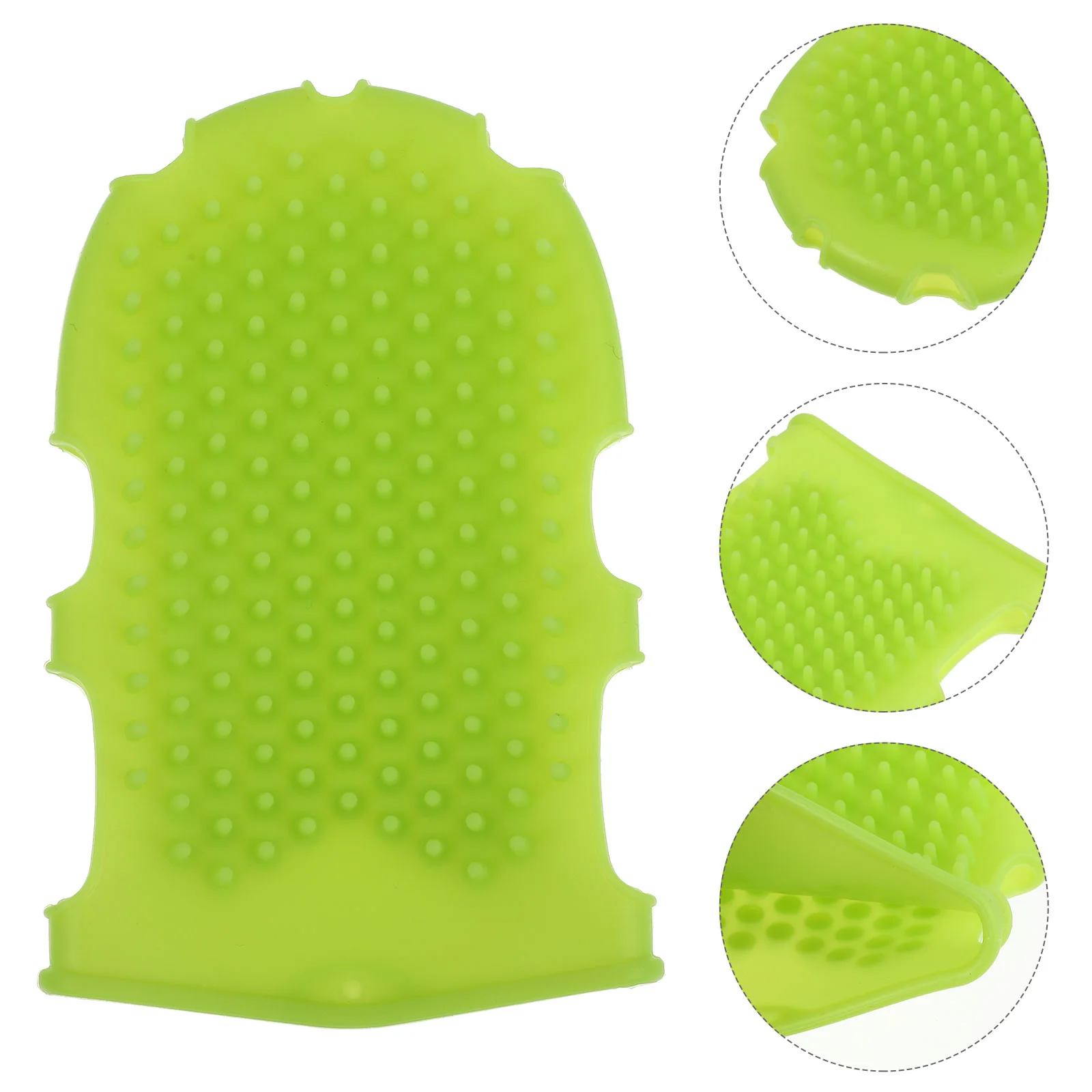 

Glove Bath Brush Scrubber Flat Body Silicone Shower Silica Gel for Man Exfoliating
