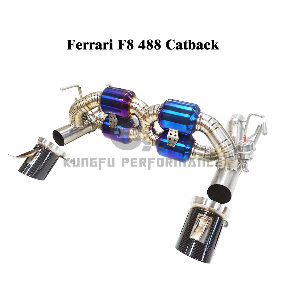 KUNGFU PERFORMANCE High Quality Titanium Catback For 3.9L V8 Bi-Turbo 2019+ Ferrari F8 Exhaust System