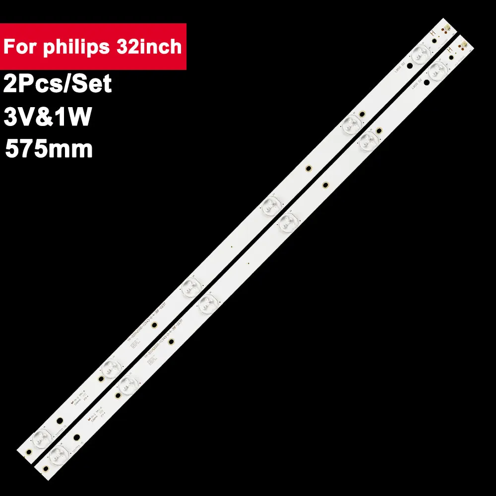 2 pcs 575 mm tv led backlight strip for philips 32inch 6led TV repair 32PFL3088 32PFL3168 32PFL5708 320TT09 320TT09 V5 32PFG4109