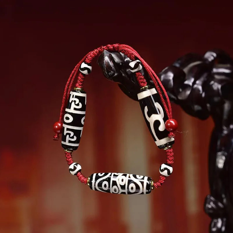 العقيق الطبيعي متعدد جوهرة حبل مضفر الأخضر تارا العظيم الطيور Dzi حبة سوار