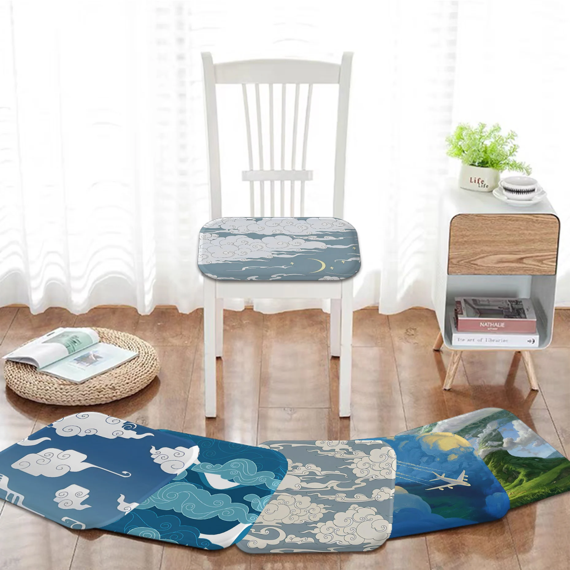 Painting clouds Cushion Mat Modern Minimalist Style Sofa Mat Dining Room Table Chair Cushions Unisex Fashion Anti-slip Cushion