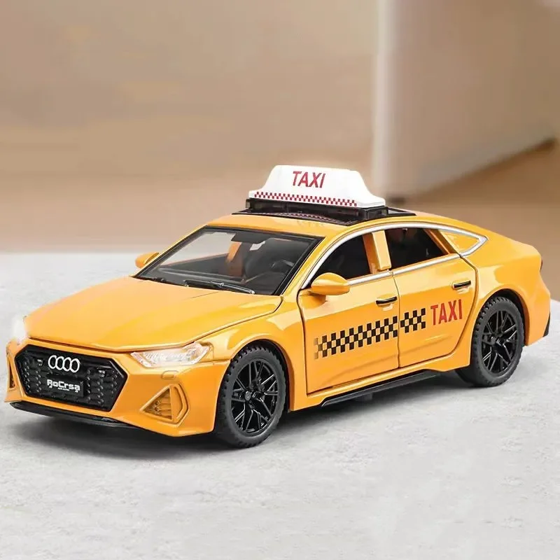 

1:32 Audi RS7 Alloy Taxi Car Model Diecasts & Toys Vehicles Simulation Sound and Light Toys Car Collection Boys Children's Gift