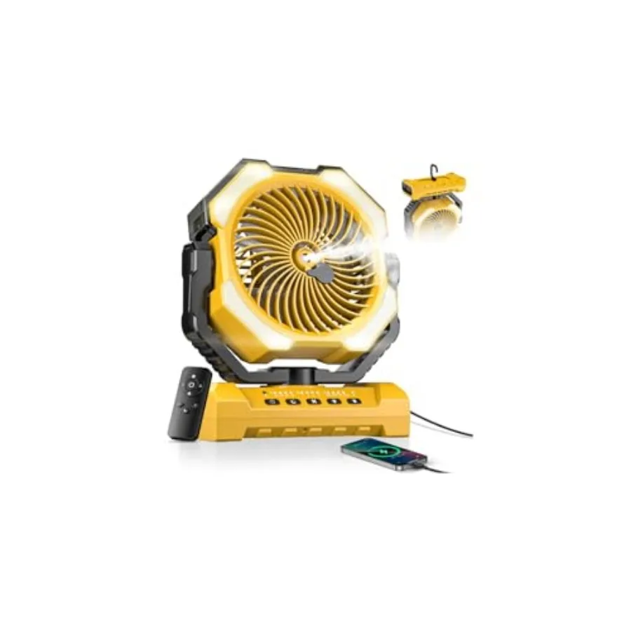 

Misting Fan, Portable Camping Fans with 9oz Water Tank, 24000mAh Rechargeable Fan with 4 Speed, Battery Powered Fans with 120H