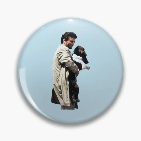 Columbo And Dog Sticker  Soft Button Pin Hat Decor Badge Cute Women Clothes Gift Collar Cartoon Funny Jewelry Lapel Pin Brooch