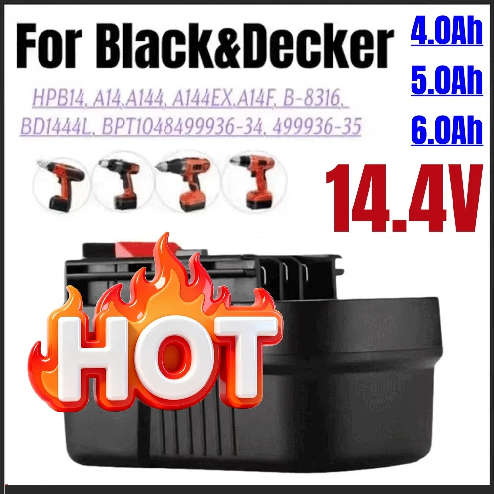 🎠~Battery for power tool Black & Decker (A14) 14.4V 4.0Ah/5.0Ah/6.0Ah B-8316, BD1444L, BPT1048