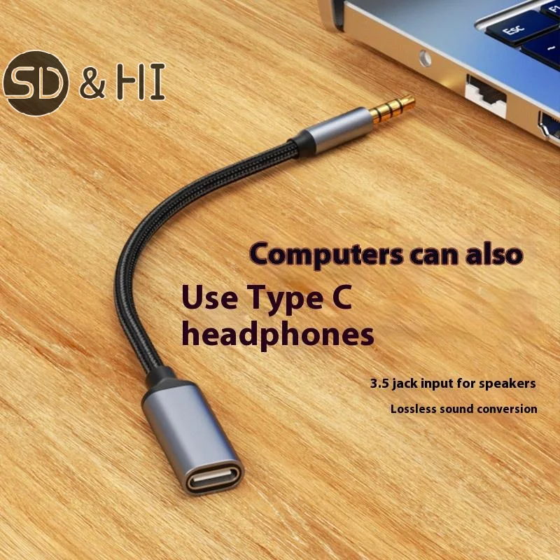 Accesorios para teléfono, tableta y PC con puerto USB C, conversión de Cable, auricular, micrófono, adaptador de Audio auxiliar tipo C macho de 3,5mm, 1 unidad