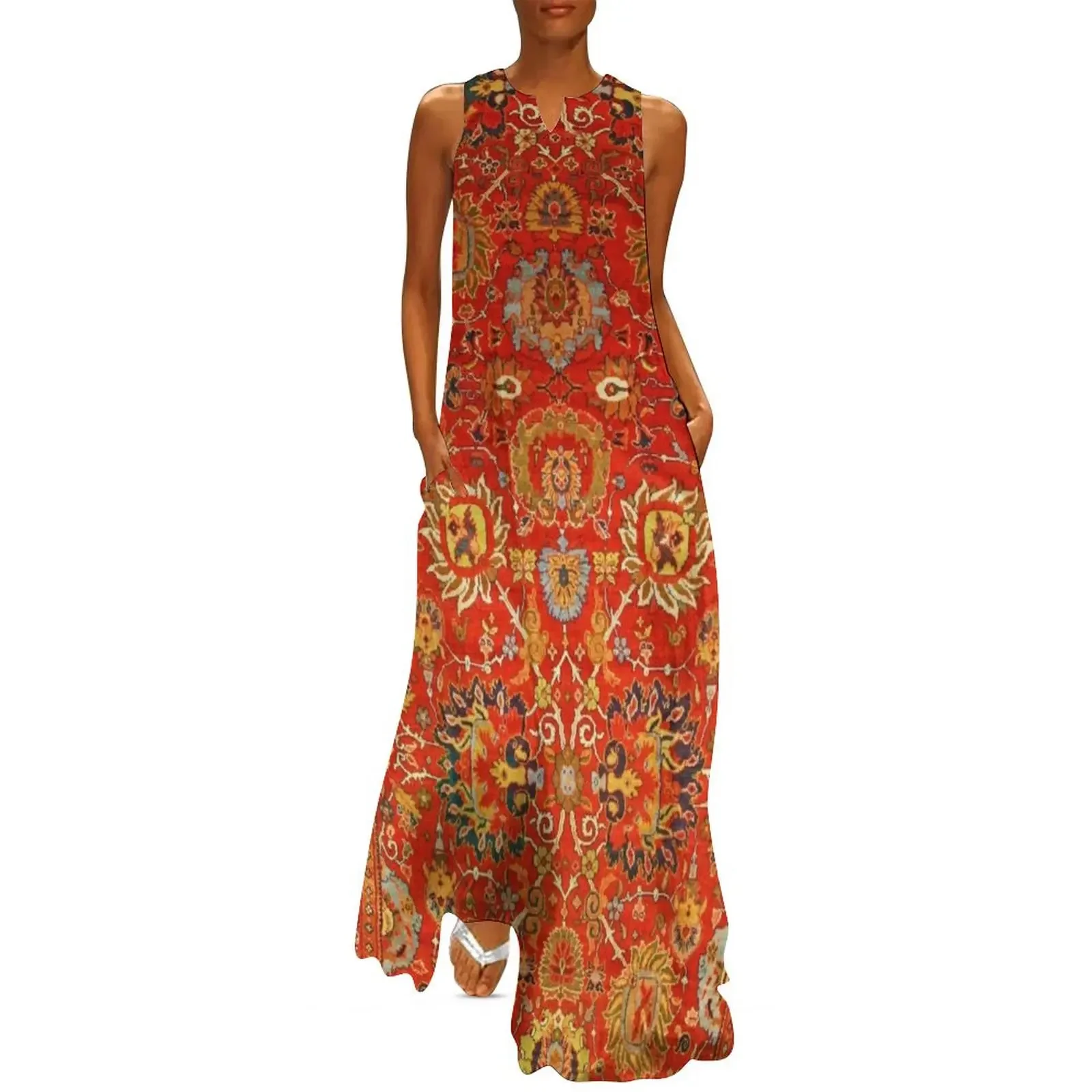 

Antique Persian Sultanabad Rug Print Long Dress cute dress Women dresses summer sexy short dresses daring Dress