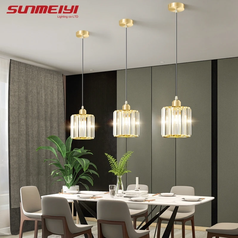 Modern K9 Crystal Pendant Lights Led Ceiling Lamp Living Dining Room Nordic Chandeliers Aisle Decor Balcony Corridor Fixture