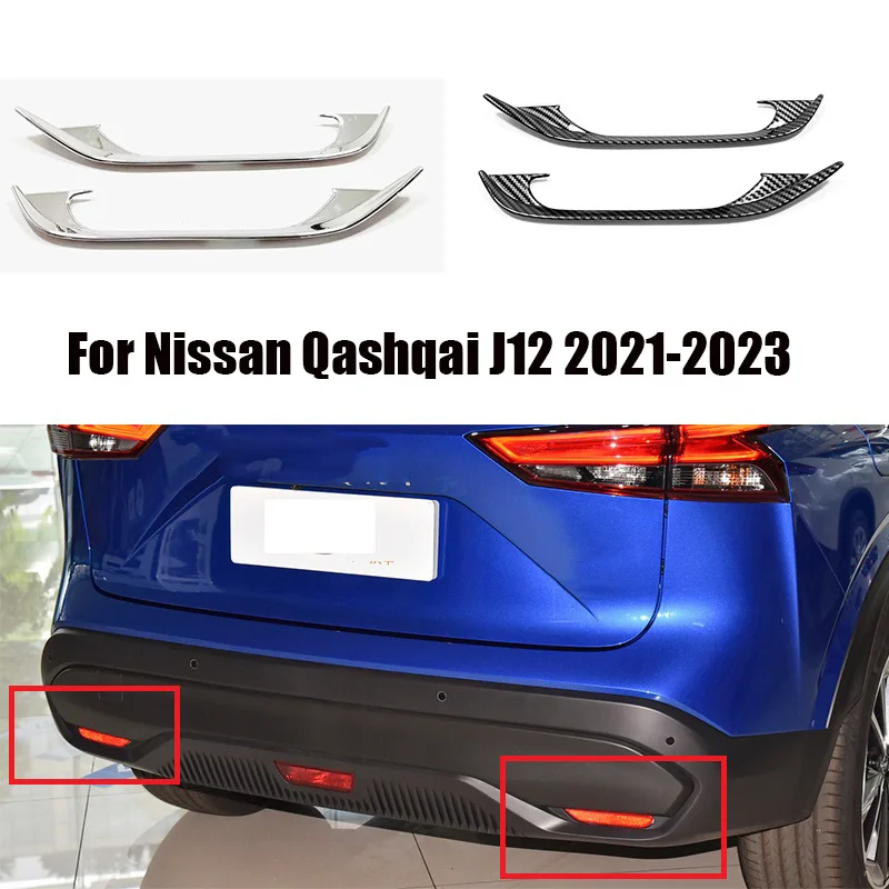 For Nissan Qashqai J12 2021 2022 Abs Chrome Rear Bumper Decoration Cover Fog Light Trim Auto Part Styling Accessories