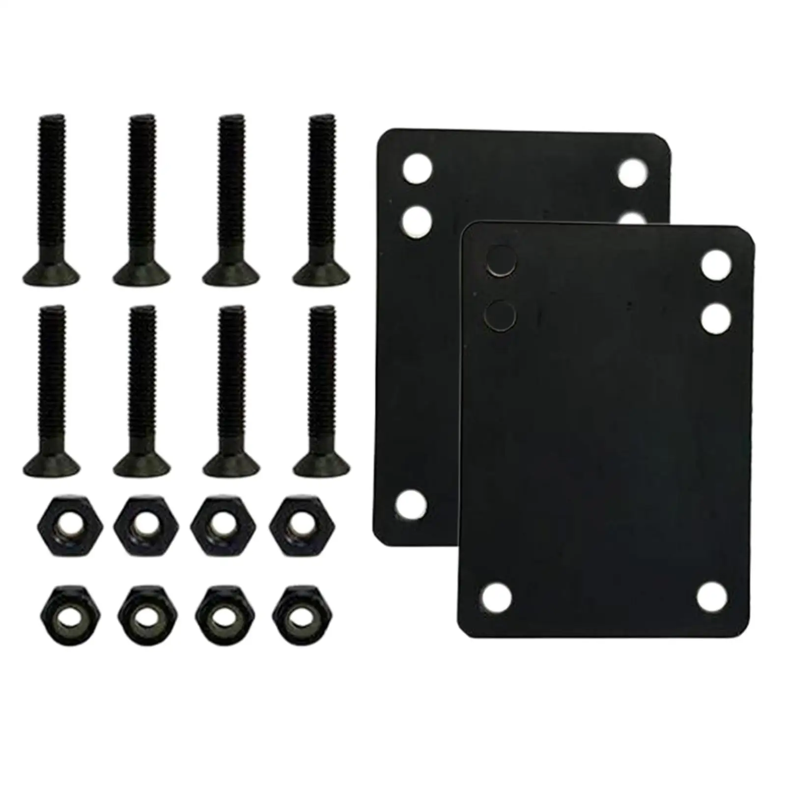 4x camion da skateboard per montaggio su longboard con 2 accessori per pad