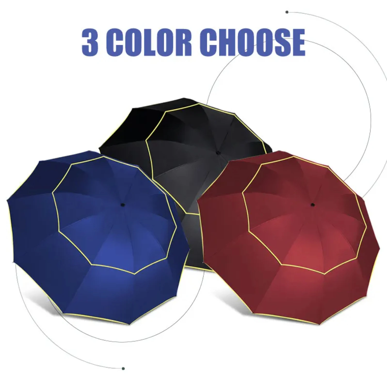 130cm Windproof Double Large Folding  Female Car Luxury  Business Umbrellas Men Rain Women Gift Outdoor Parasol