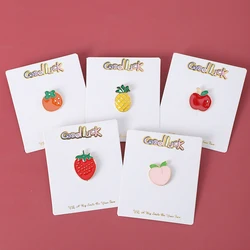 Cute Fruits Series Brooch Cartoon Custom Pins Strawberry Pineapple Peach Apple Persimmon Enamel Badge Jewelry for Backpack Gifts