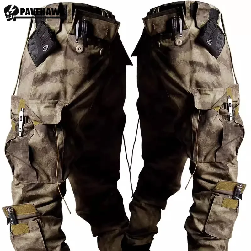 

Summer ACU Camo Pants Mens Tactical Wear-resistant Multi Pocket Combat Overalls Outdoor Training Straight Leg Trousers Thin