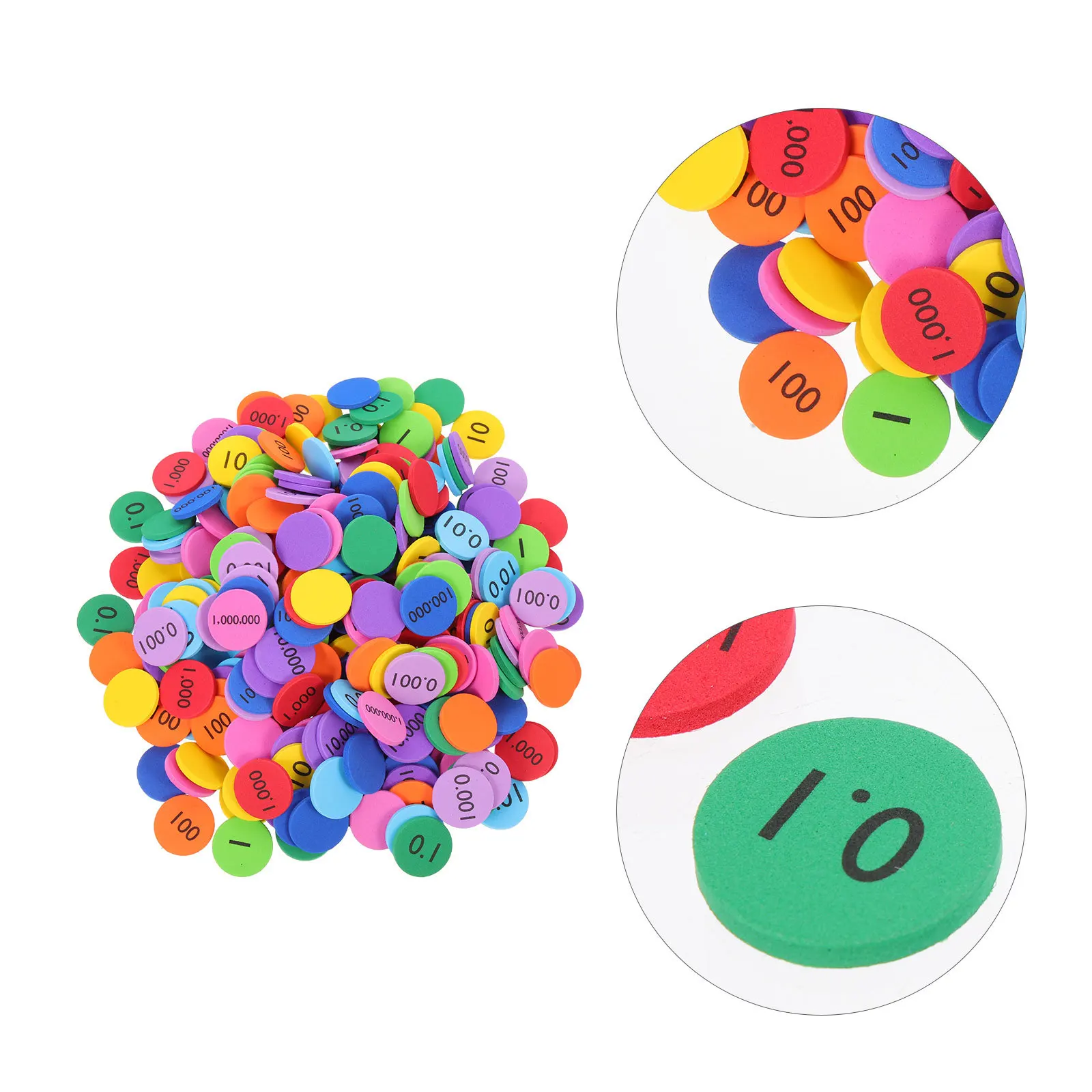 160Pcs Place Value Disks Wear Resistant Eva Colored Math Number Counting Disks Kids Learning Props Place Value Discs