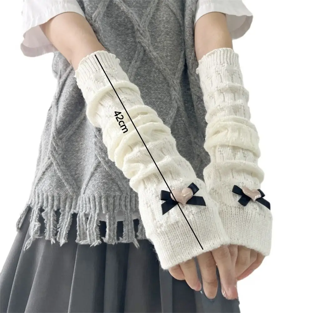 Nuevo Guantes calentadores de brazos largos tejidos a prueba de frío guantes sin dedos