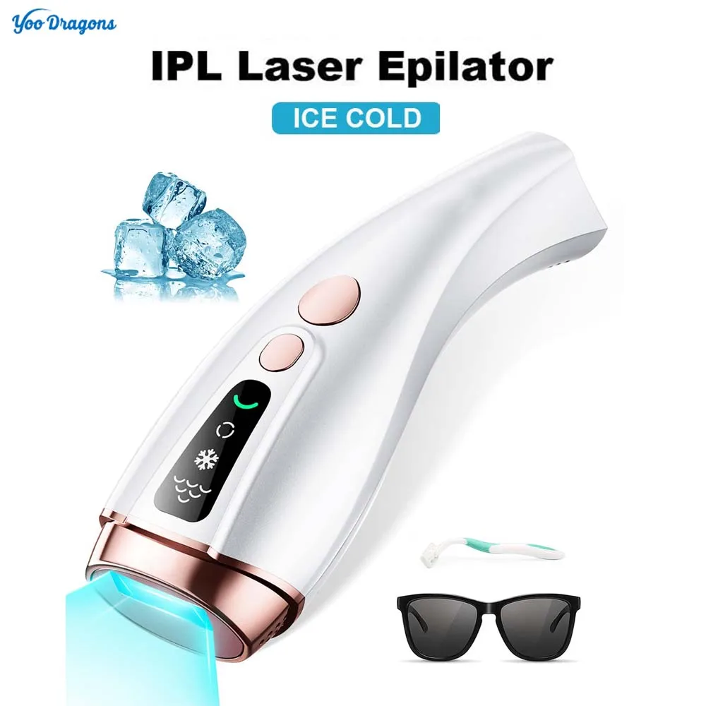 Yoodragons Laser Hair Removal Device Ice Cooling IPL Laser Epilator 6 Lever For Facial Armpits Legs Bikini Line Whole Body