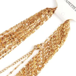 10PCS 1MM 1.5MM 2MM Gold Stainless Steel Lip Chain Necklaces Findings Jewelry Making Supplies Wholesale