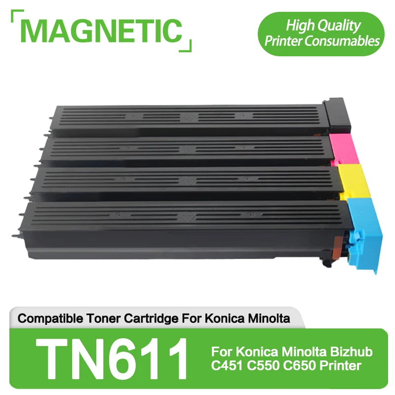 NEW 700g BK 500g Cyan Magenta Yellow Toner Cartridge TN611 Compatible For Konica Minolta Bizhub C451 C550 C650 Printer