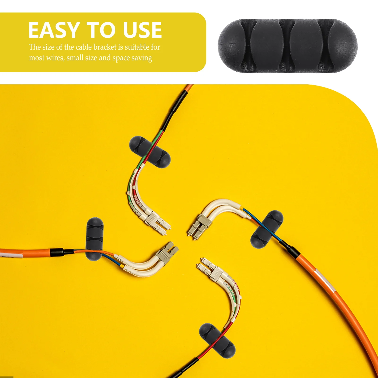 

10Pcs Multi-Hole Cable Organizer 3-Slot Tpr Desktop Self-Adhesive Cable Holder Wire Organizer Cord Management Clips
