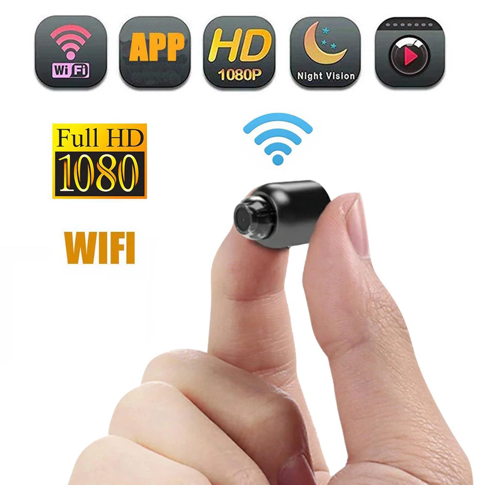 Mini caméra de surveillance intérieure WiFi HD 1080P, caméscope de sécurité, vision nocturne, détection de mouvement, enregistreur vidéo, moniteur