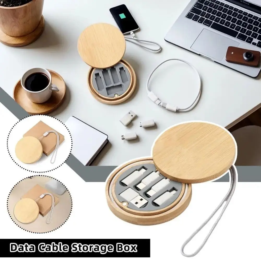 60W Power Fast Charging Cable Round Design Travel Use Type-C Cable Travel Case Six-in-One Charging Cable Multi Device Charging
