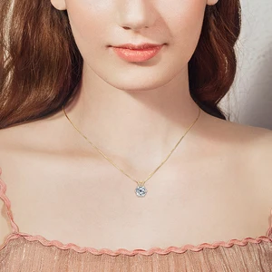 Iogou Luxus 3,0 Karat Moissanit Anhänger Halsketten für Royal Women 925 Silber 1ct 2CT Diamond Garge Schmuck Geschenke 6 Hauptverkäufe lassen Halskette - №2