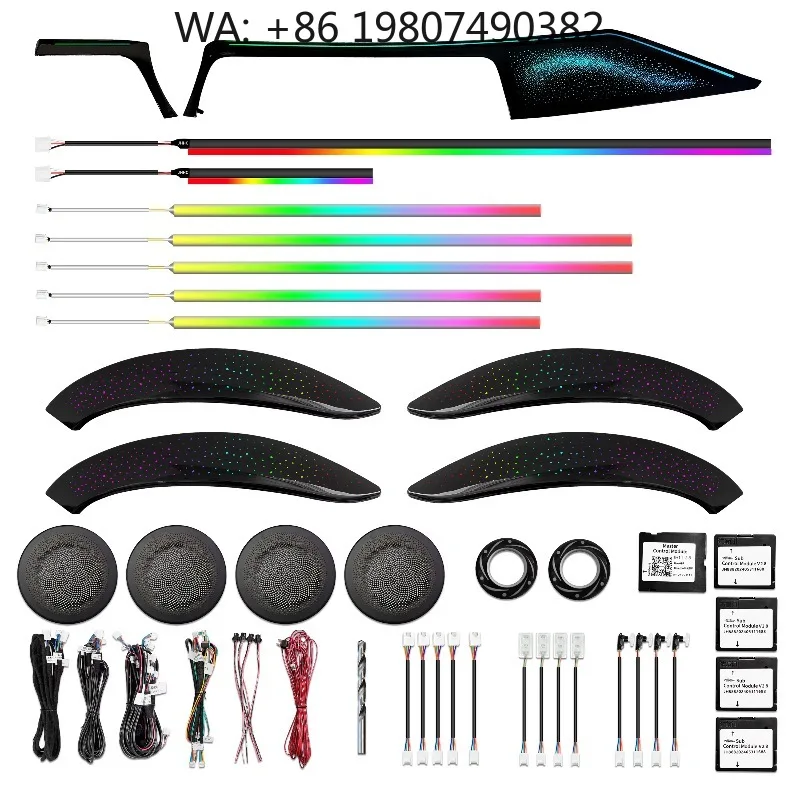 Gran Turismo F07 Dynamic 64 Color LED Atmosphere Strip, Interior Ambient Lamp Fit Fastback Car Dashboard Air Vent Decor Accessor